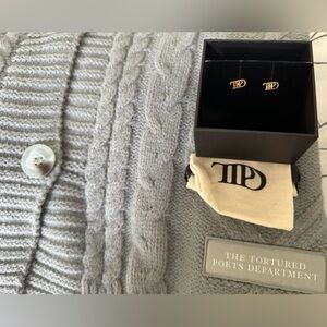TTPD Bundle! Cardigan Size M/L The Tortured Poets Department NWT&Earrings